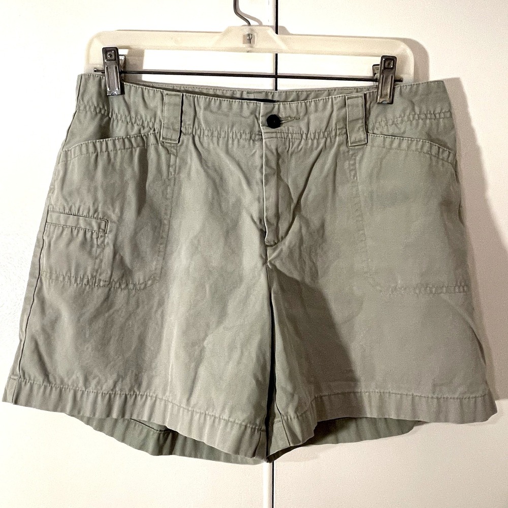 Womens Dockers Mid Rise Classic Curvy Khaki Shorts Sz 10 Hiking Preppy